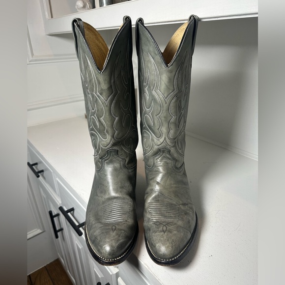 Vintage J Chisholm Drover Series Handmade USA Gray Western Cowboy Men’s 11 - Picture 2 of 9